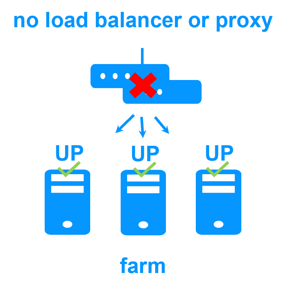 No load balancer or dedicated proxy servers